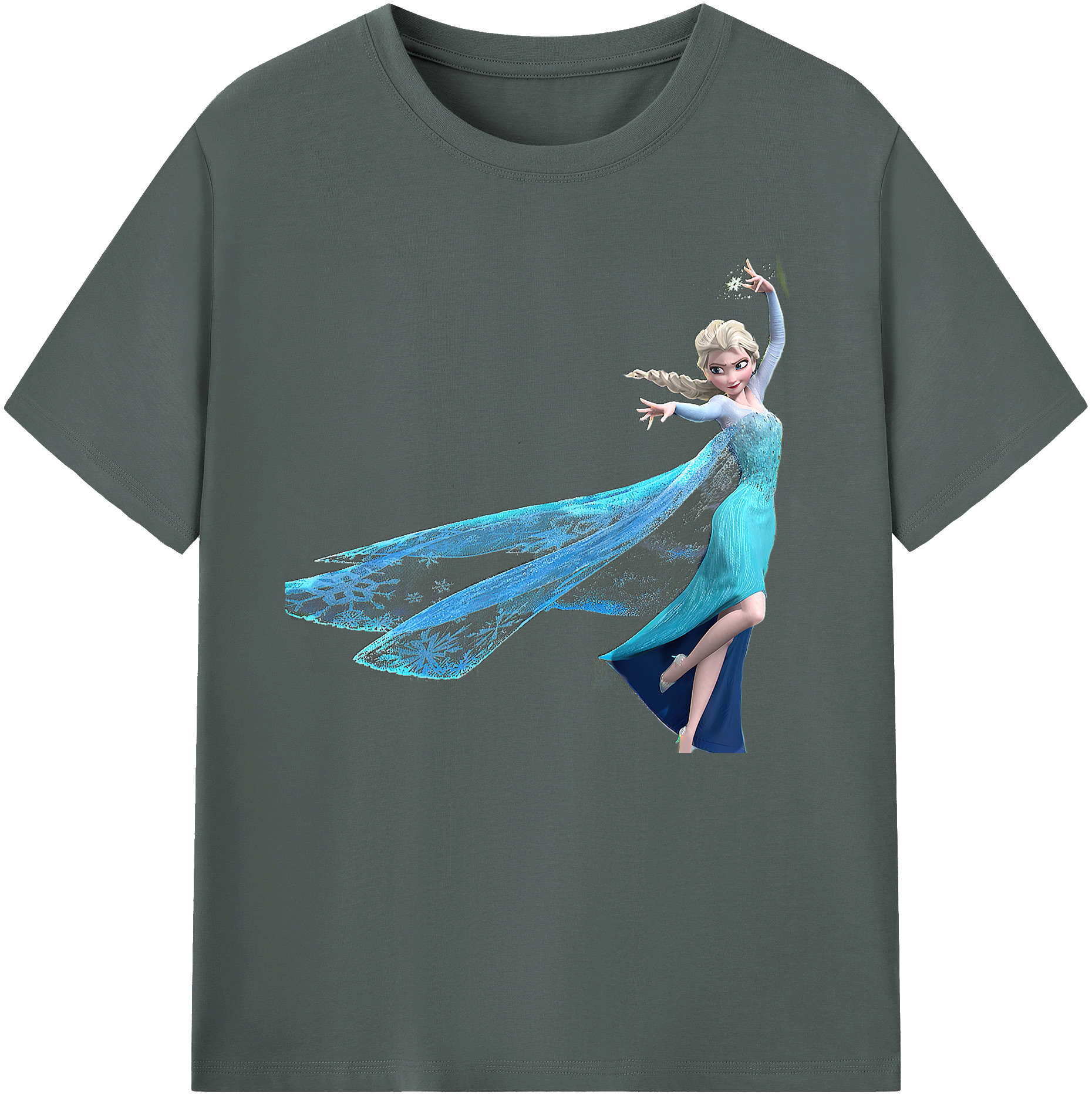 （画像用） アナと雪の女王 アンナ エルサ Frozen Anna Elsa 綿100％ メンズ半袖Tシャツ｜肌触りやわらか＆通気性